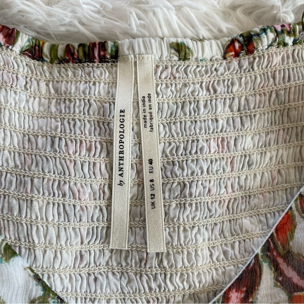Anthropologie White Multicolor Paisley Spaghetti-Strap Maxi Dress - Picture 7 of 15